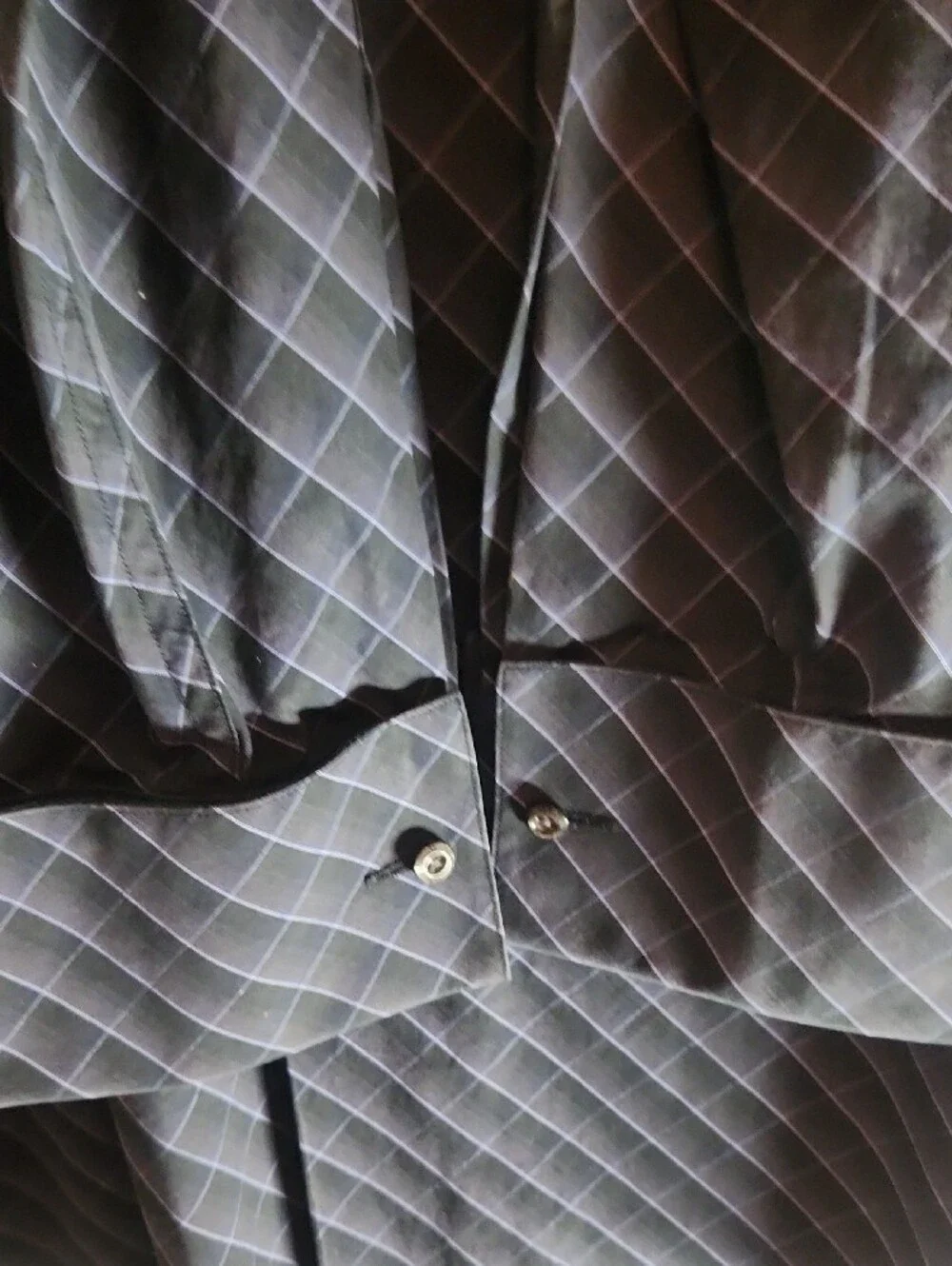 Banana Republic Black Dress Shirt with Light Windowpane